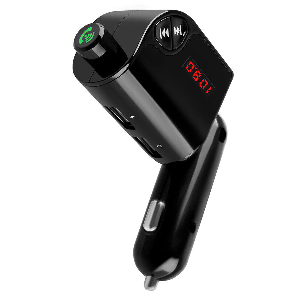Dual USB Port Car Charger Bluetooth-compatible Handsfree Kit FM Transmitter