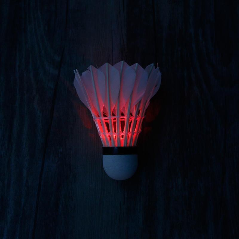 4pcs Dark Night Colorful LED Badminton Shuttlecock Birdies Lighting Feather