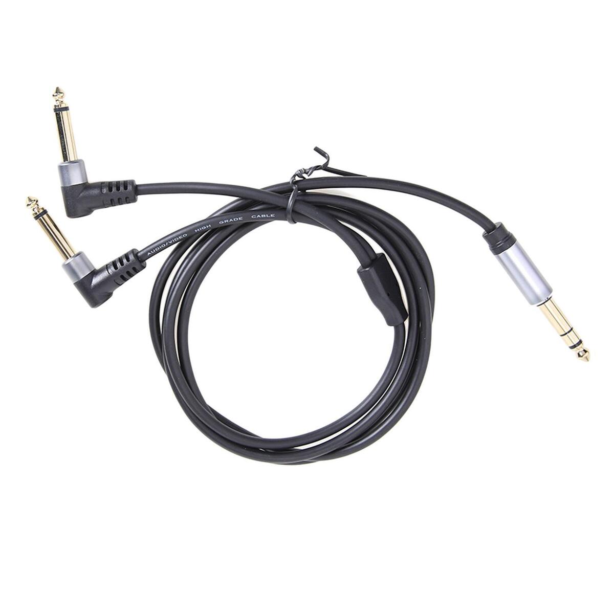 1/4 Insert Cable 6.35mm  Dual 6.35mm TS Stereo Breakout Cable Y Splitter