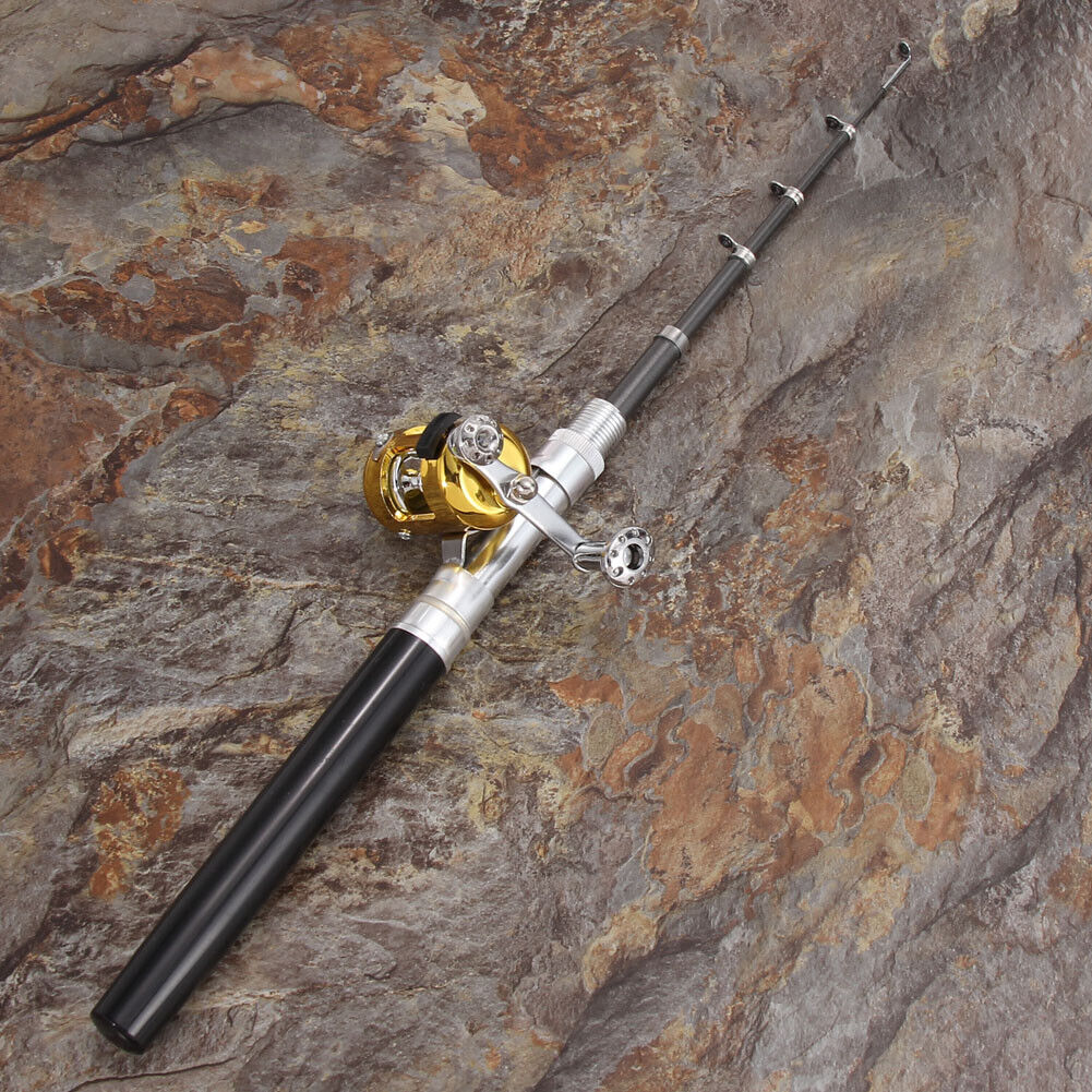 2Mini Portable Pocket Fish Pen Aluminum Alloy Fishing Rod Pole Reel Combos