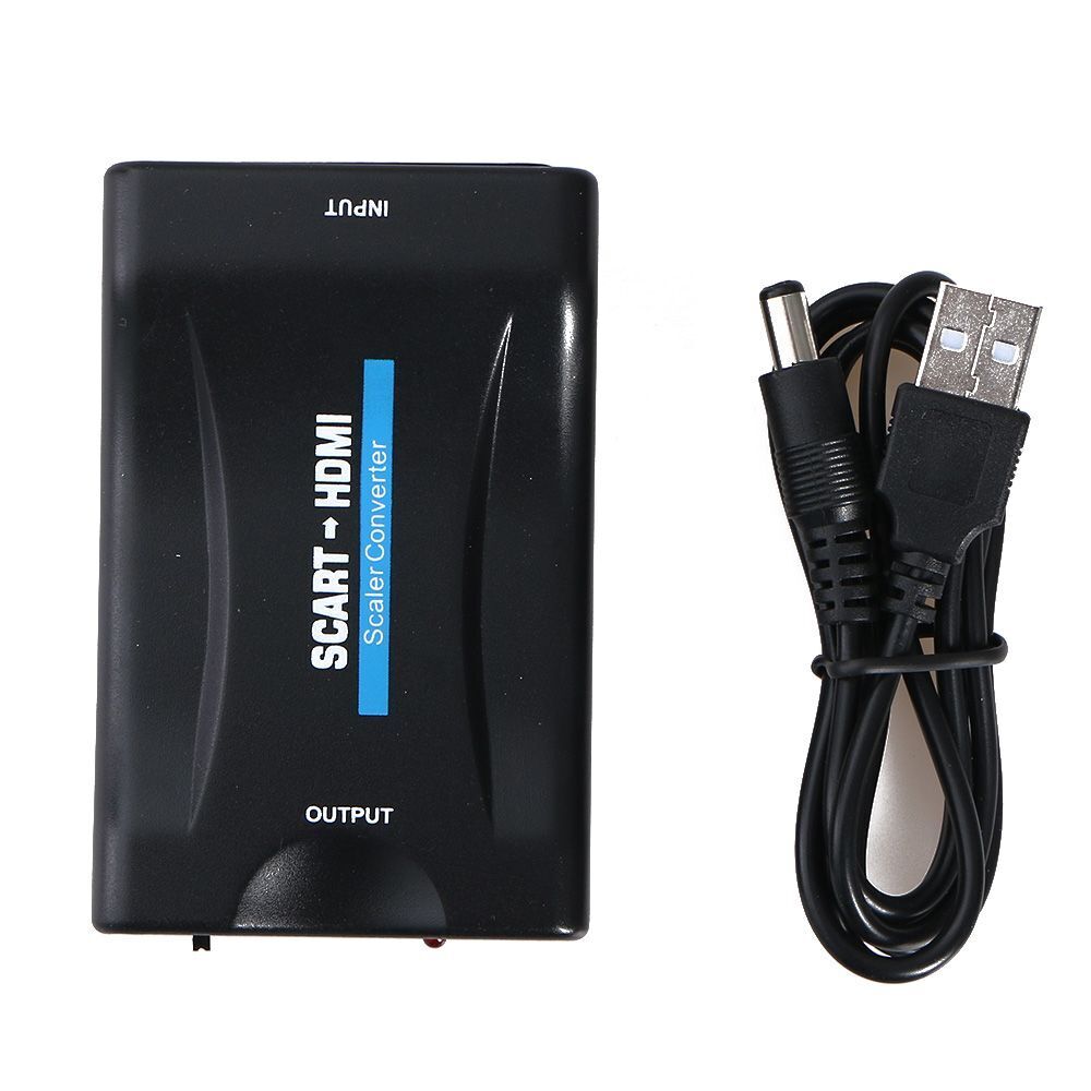 1080P Connector DC Cable HDMI To SCART Signal Adapter Converter Video Audio