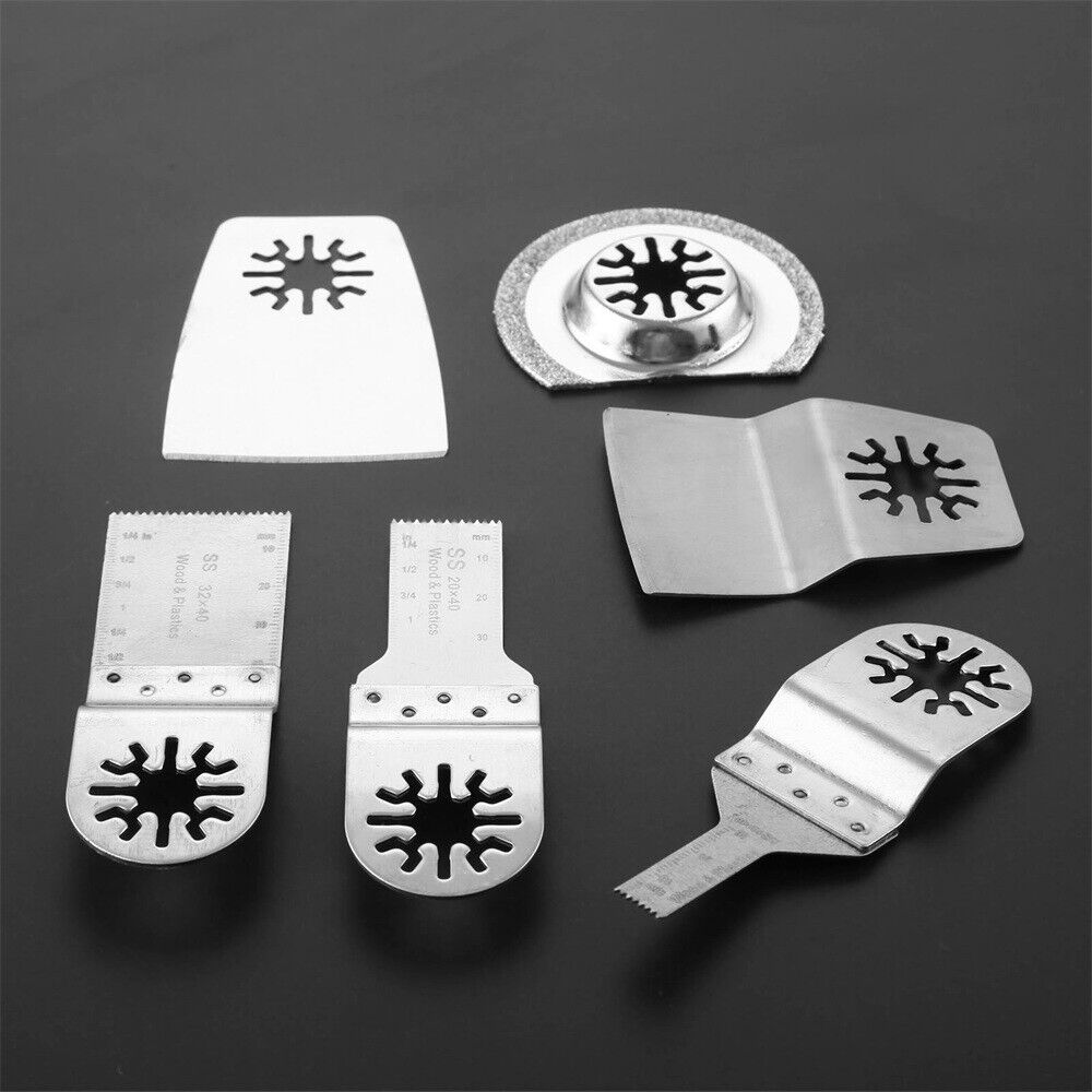 6x Oscillating Tool Saw Blades Scraper Cutter Concrete Stone Wood Grinding Tool