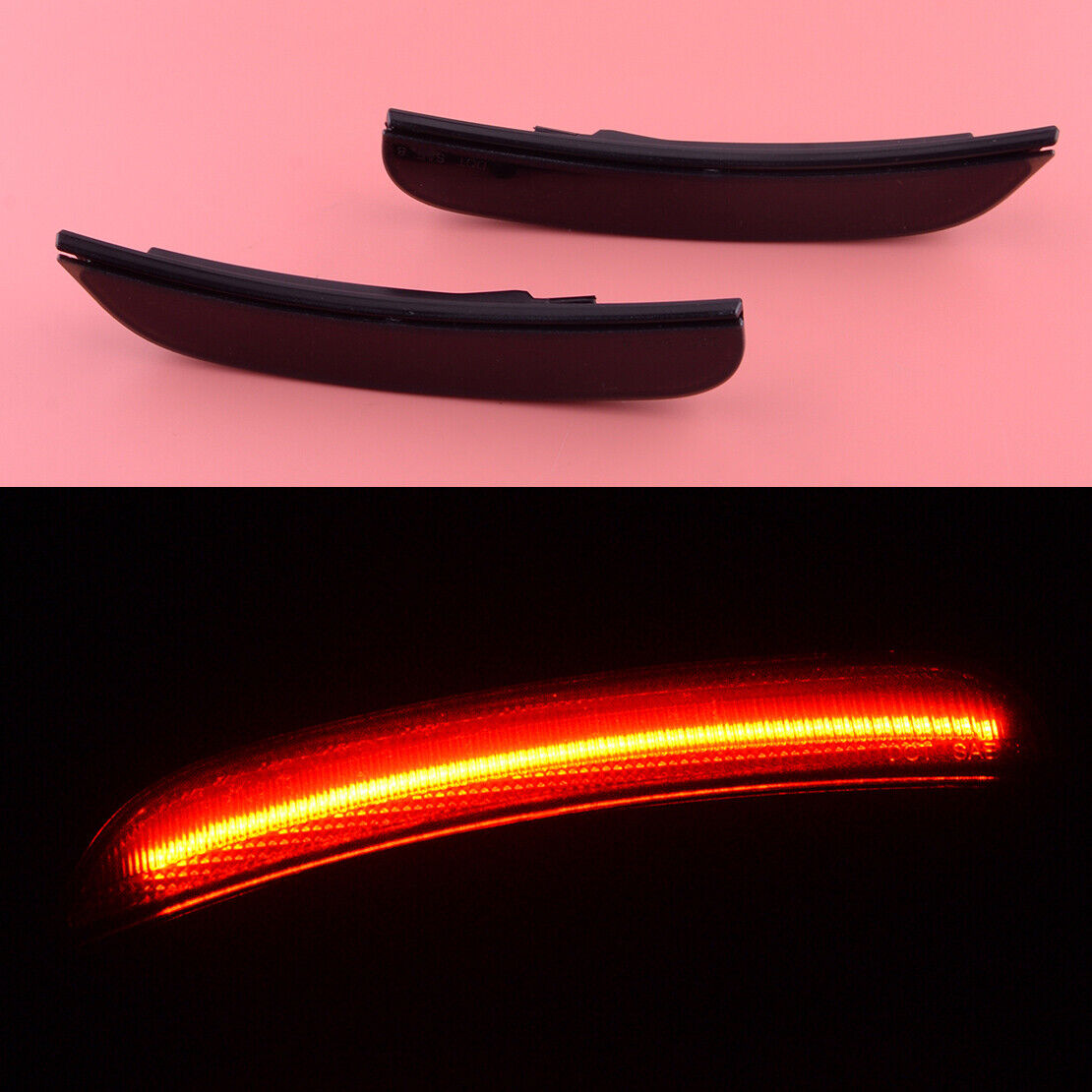 Black Lens Red LED Front Side Marker Light Fit For Dodge Charger 2015-2021