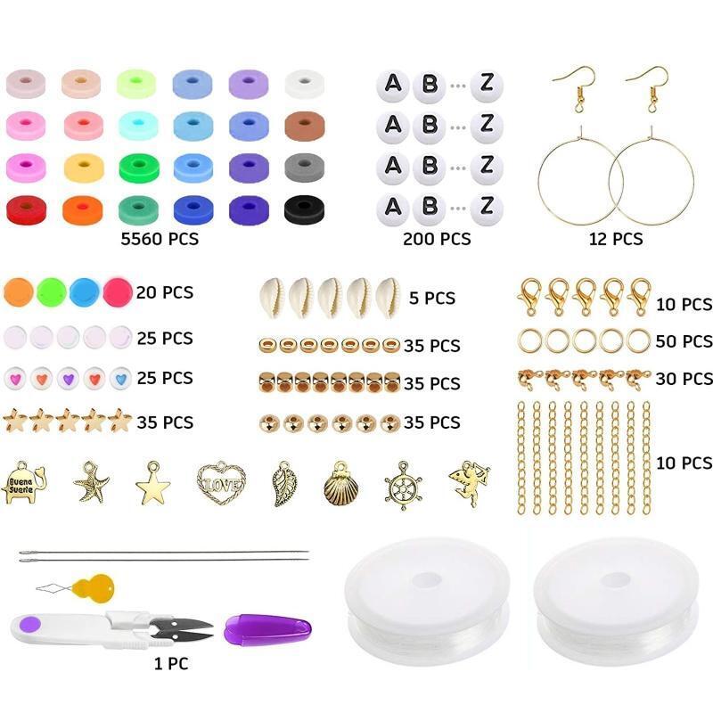 Smiley Faces Beads Clay Beads For Bracelets Making Aesthetic Alphabet Beads