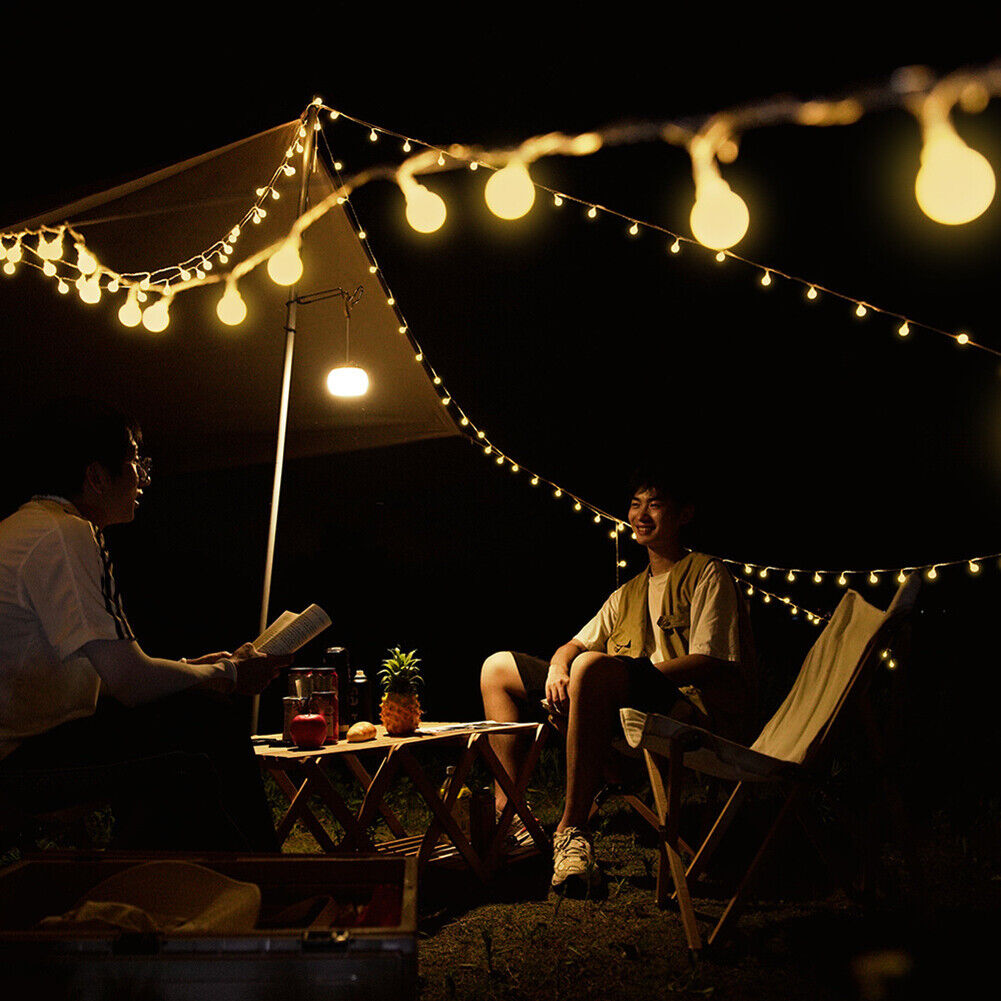 LED String Light Camping Tent Outdoor Bulb Waterproof Party Yard Decor (D)
