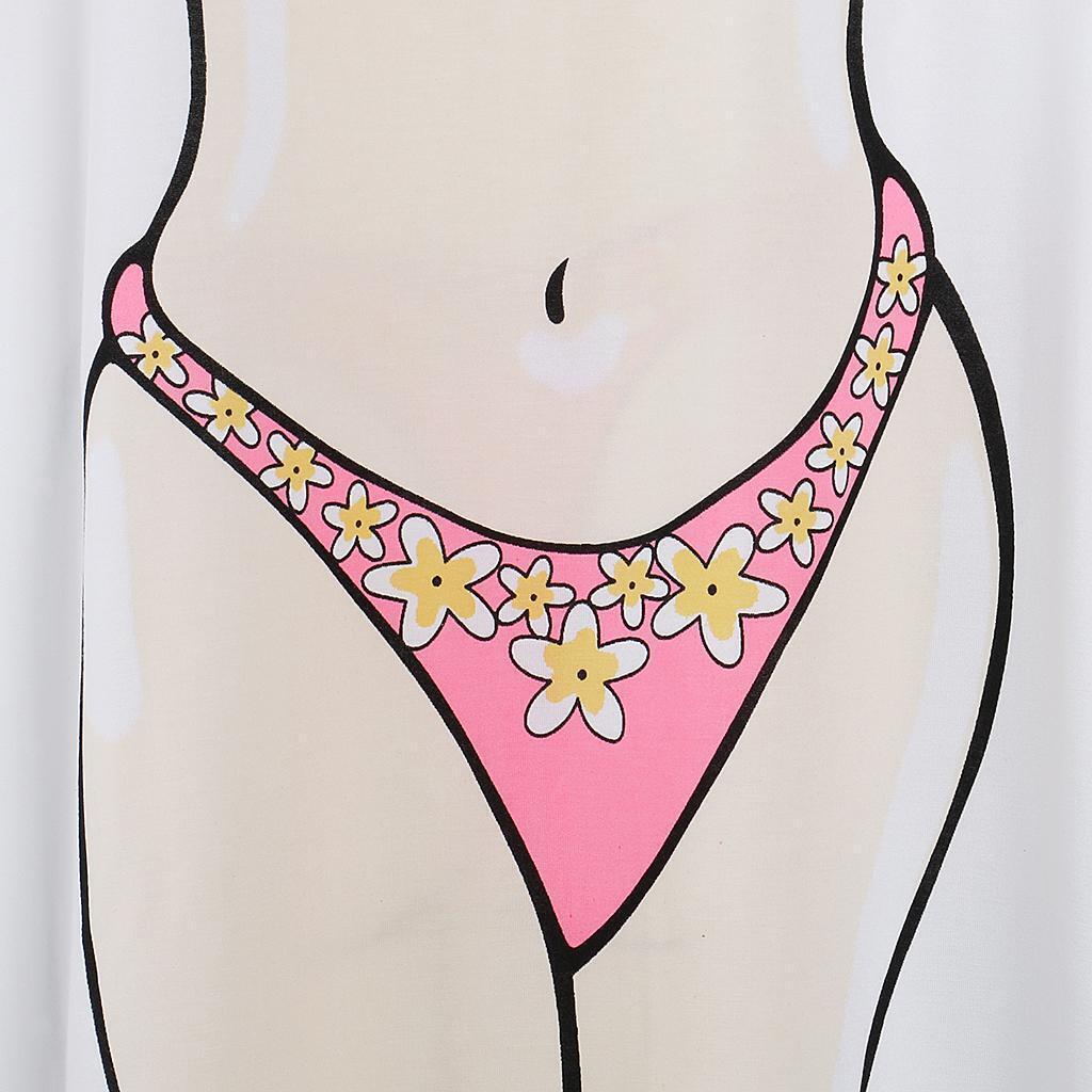 2x Women Dress Printed Swimwear Funny Bathing Suit Cover Up Prop Pajamas