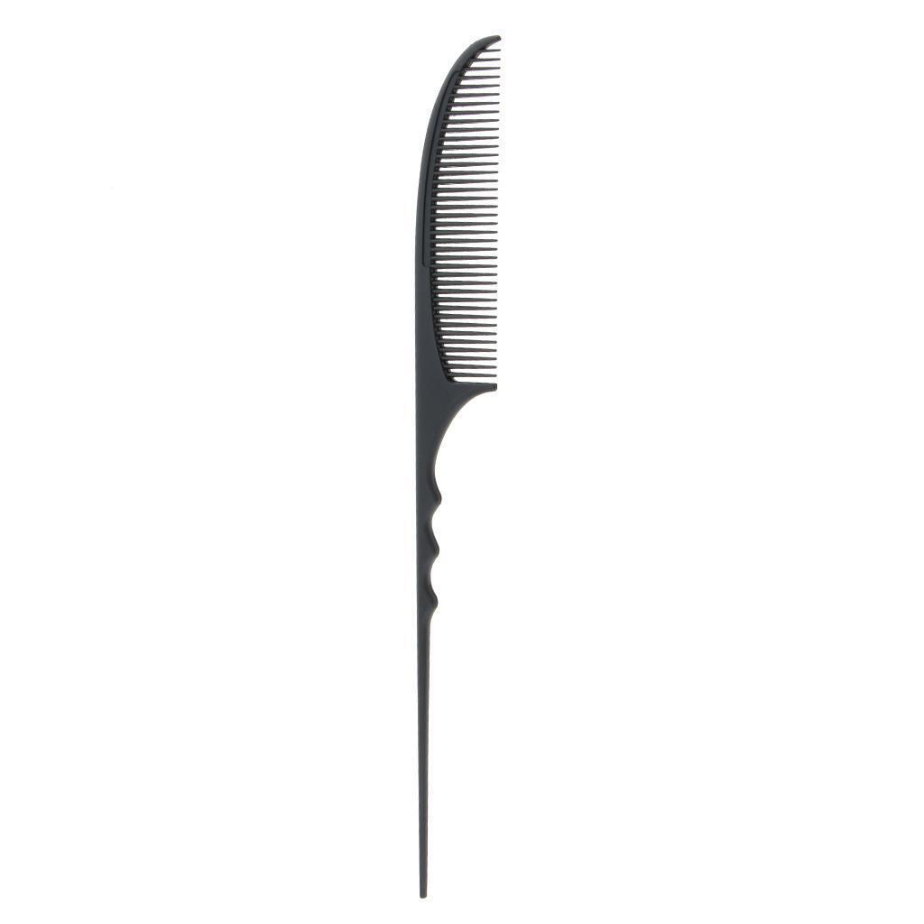 Salon Carbon Fiber Fine-tooth Pin Hairdressing Hairstyle Comb Tool Black