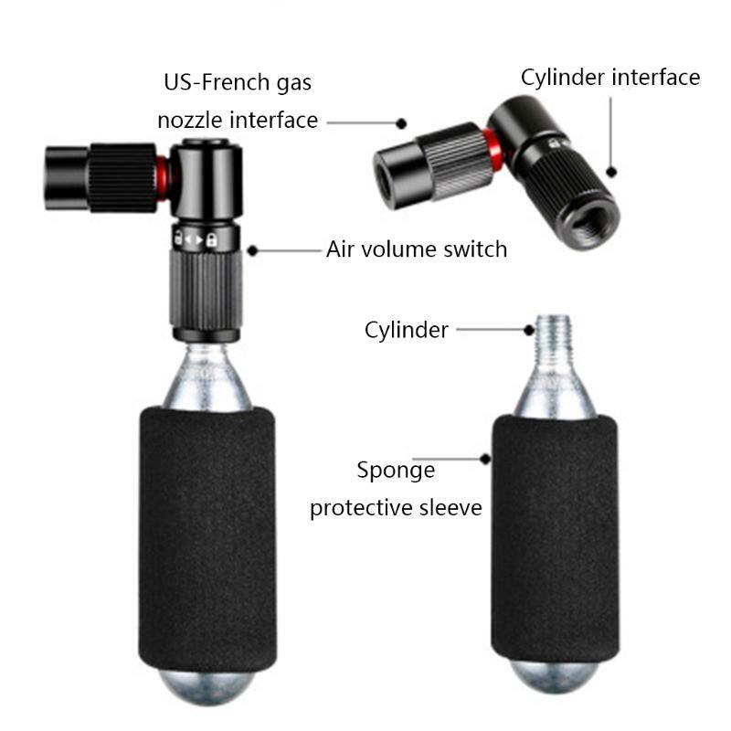 Bike Tire CO2 Mini Inflator Bicycle Cycling Pump Nozzle Cylinder Valves Adapter