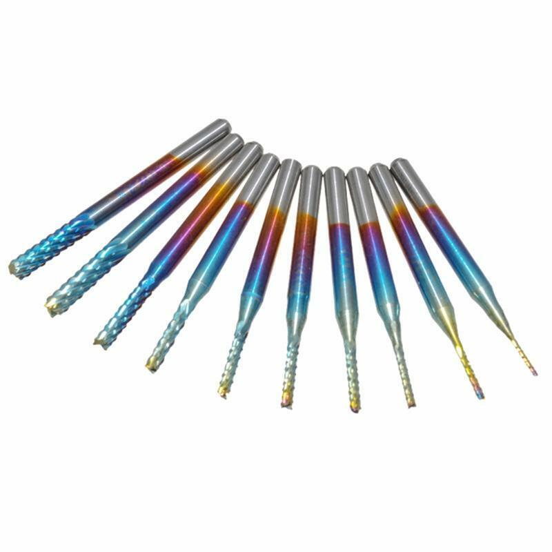 Blue End Mill CNC Router Bits 0.8-3.175mm PCB Milling Cutter End Mill Bits