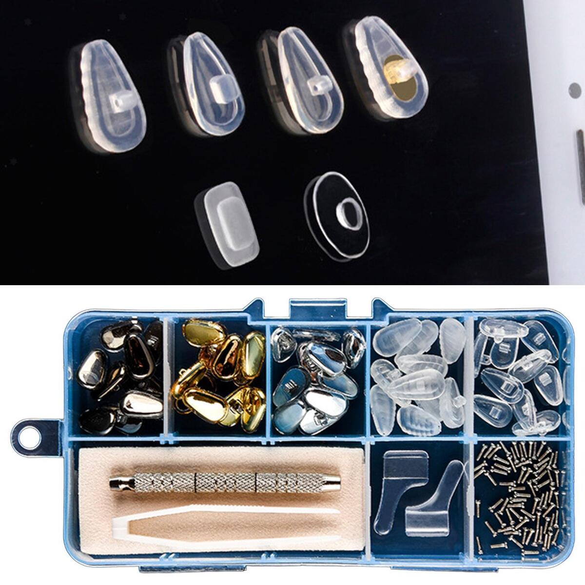 25Pairs Nose Pads Tweezers Nosepads Eyeglasses Repair Kit for Glasses Repair