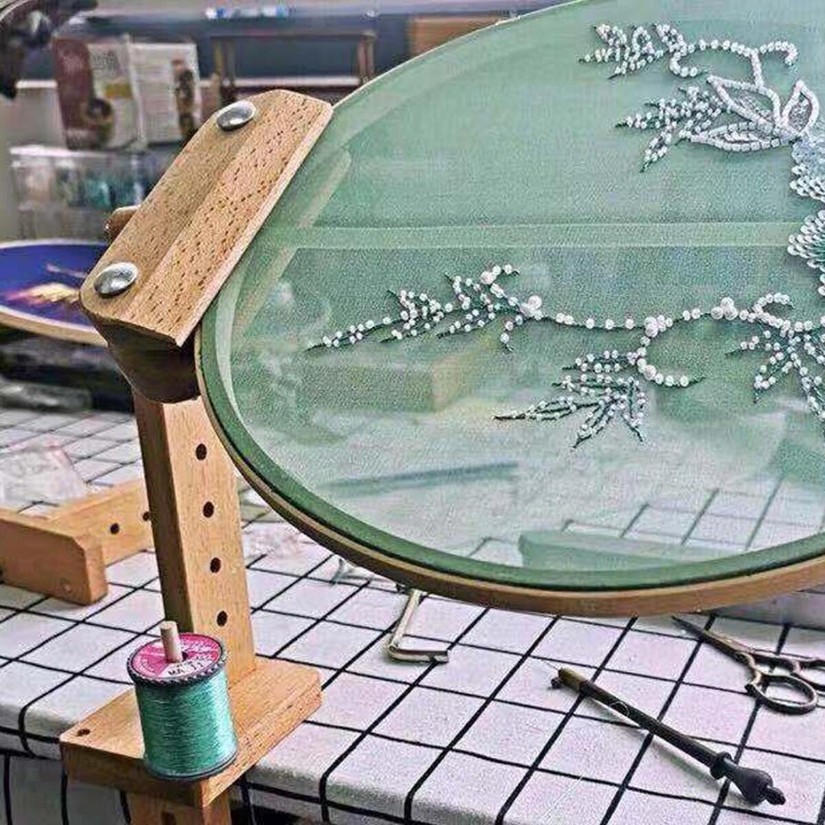 Embroidery Hoop Holder with Table Clamp 360 Degree Rotation Adjustable for
