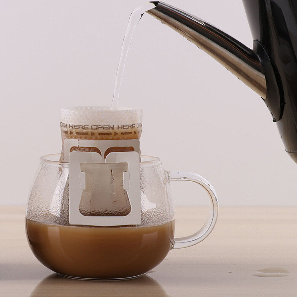 50pcs Drip Coffee Filter Bag Portable Hanging Ear Coffee Tea Filters Paper