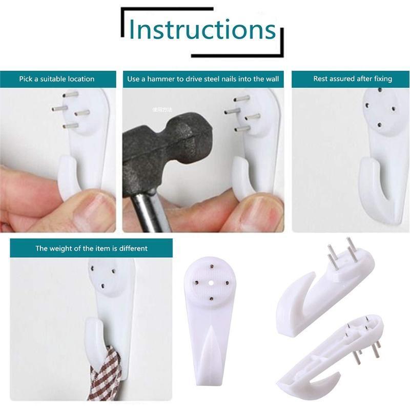 50 Pcs/Pack 2-in-1 Wall Hangers Utility Wall Hanger Set Home School DIY Supplies