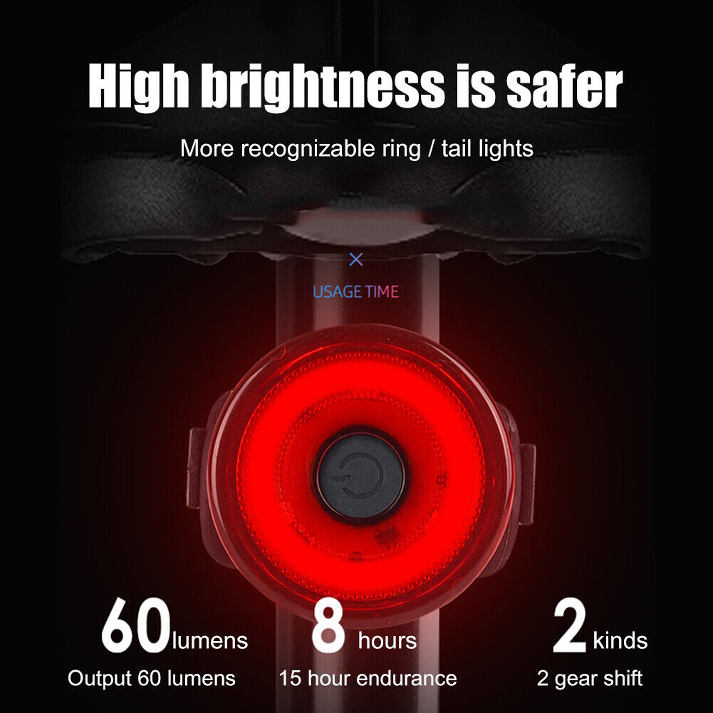 LED MTB Bike Tail Light Rear Safety Warning Lamp 2 CR2032 Battery Included