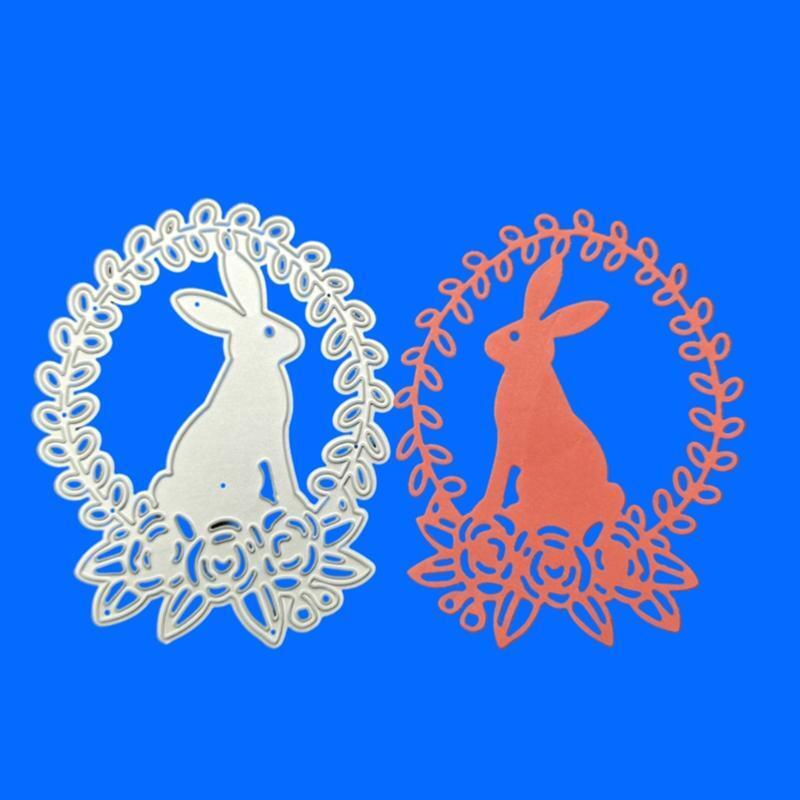 Easter Bunny Wreath Metal Cutting Dies Stencil DIY Scrapbooking Album Paper Card