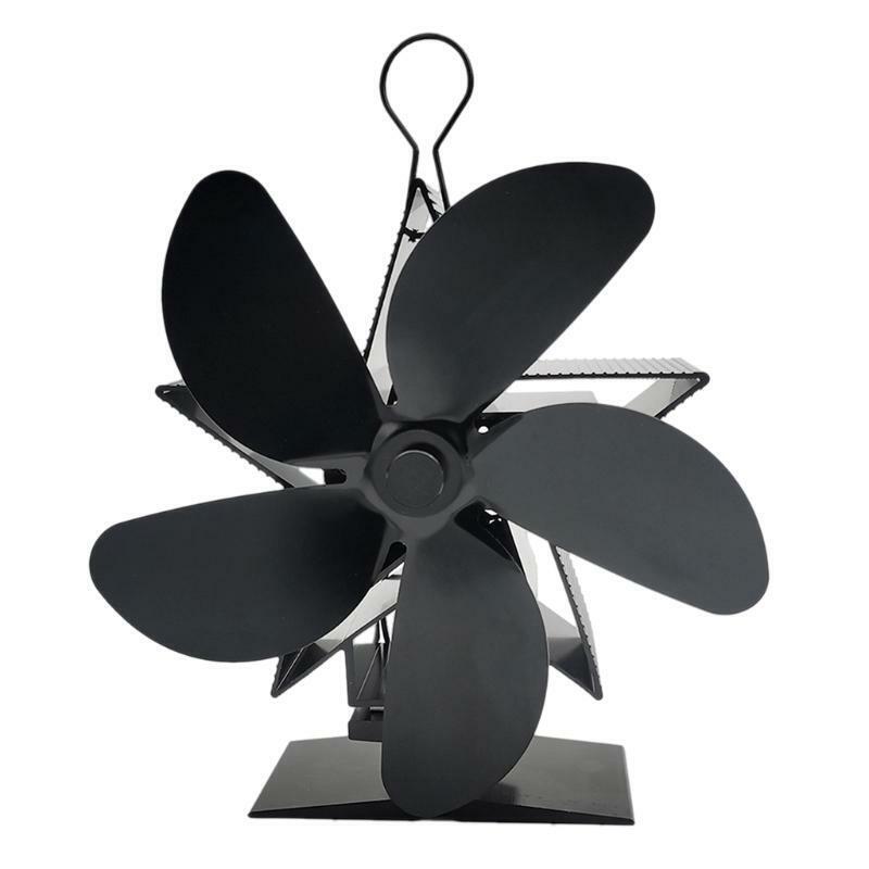 Eco-Friendly Stove Fan on Chimney for Wood Log Burner Fireplace Quiet Black