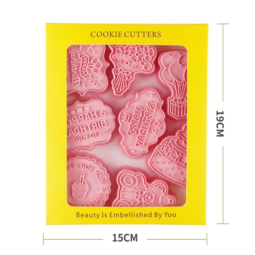 Decor Pressable DIY Biscuit Mold Cookie Cutters Birthday Theme Baking Tools