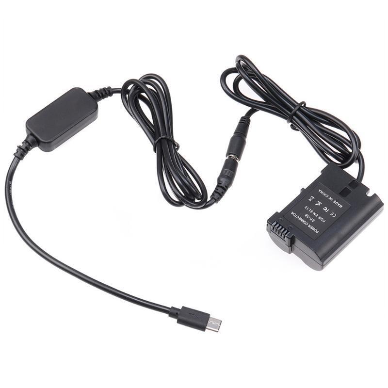 EN-EL15 Dummy Battery with Type-C Cable Camera Power Adapter for D500 D600 D610