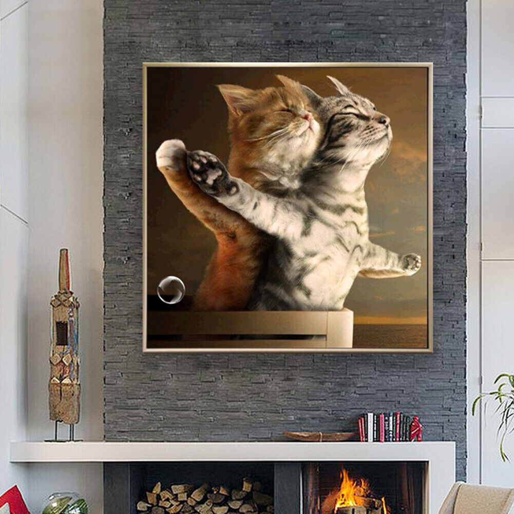 Intimate Cats 5D Diamond Painting Embroidery DIY Cross Stitch Home Decor