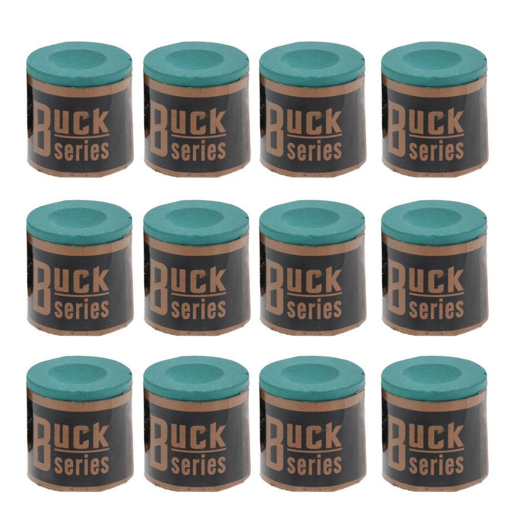 Premium 12 Pieces/Pack Snooker Pool Cue Tip Chalk Billiard Accessories Green