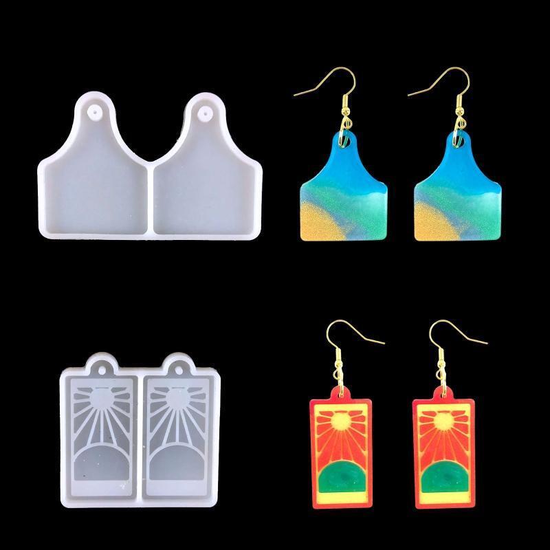 Sunshine Love Heart Earrings Epoxy Mold DIY Pendant Silicone Mold Keychain Decor