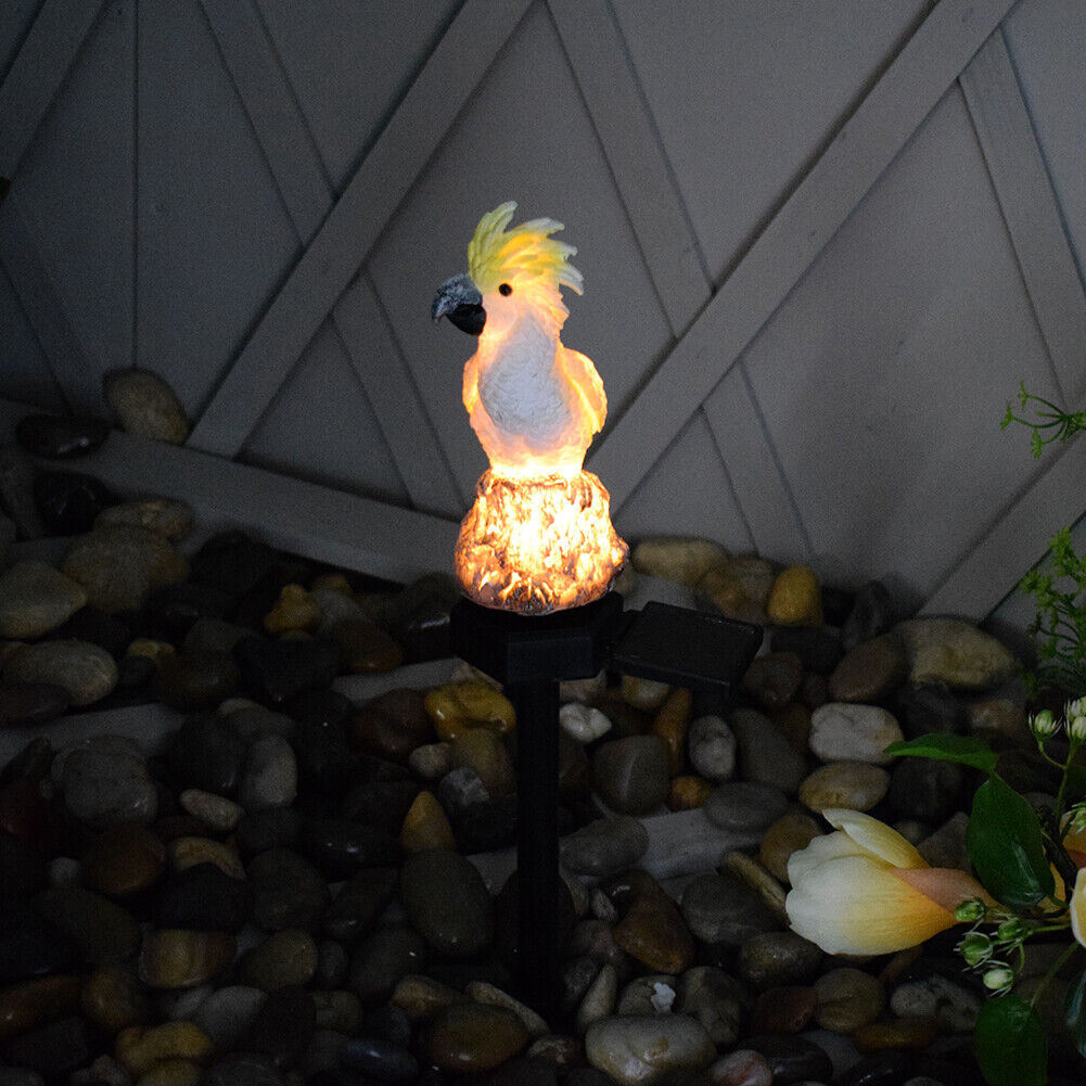 Solar Power LED Parrot Lawn Light Waterproof Garden Landscape Lamp (Yellow)