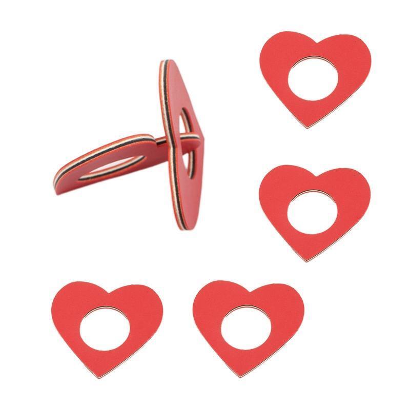 6pc PU Leather Heart Napkin Rings Valentine's Day Napkin Ring Holder for Wedding
