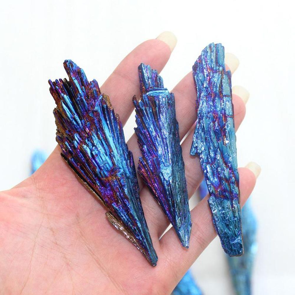 Black Tourmaline Healing Jet Stone Mineral Specimen Titanium Crystals Cluster
