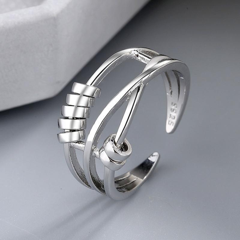 Female Three-ring Smart Index Finger Ring Transfer Beads Live Mouth Jewelry