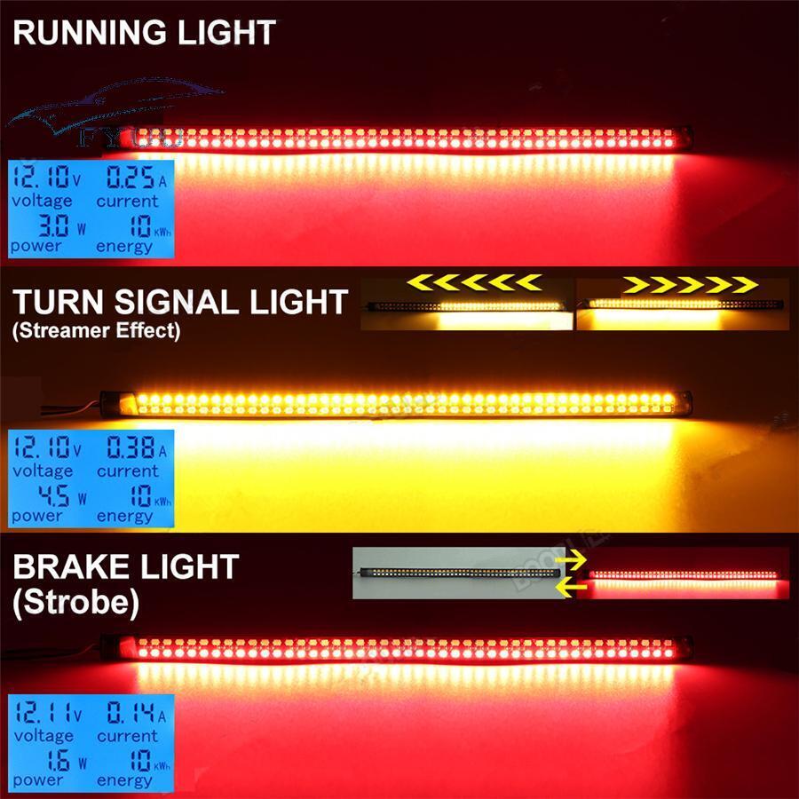2 Pcs LED Motorcycle Rear Turn Signal Brake Tail Light Stop Daytime Running Lamp