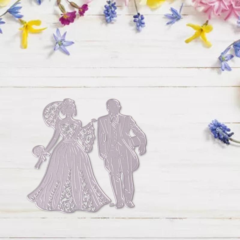 Metal Die Cuts Wedding Couple Bride and Groom Steel Cutting Dies for Crafts