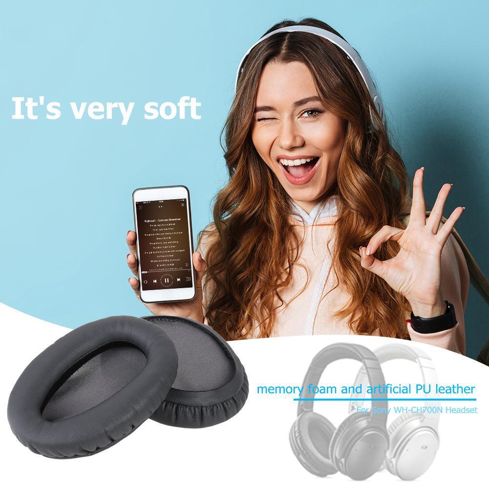 1 Pair Replacement Memory Foam Ear Pads Cushions for Sony WH-CH700N Headset