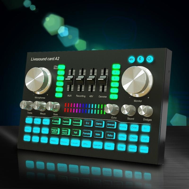 Stereo Sound Audio Mixer Multi-Purpose Audio Interface for Recording Live Stream