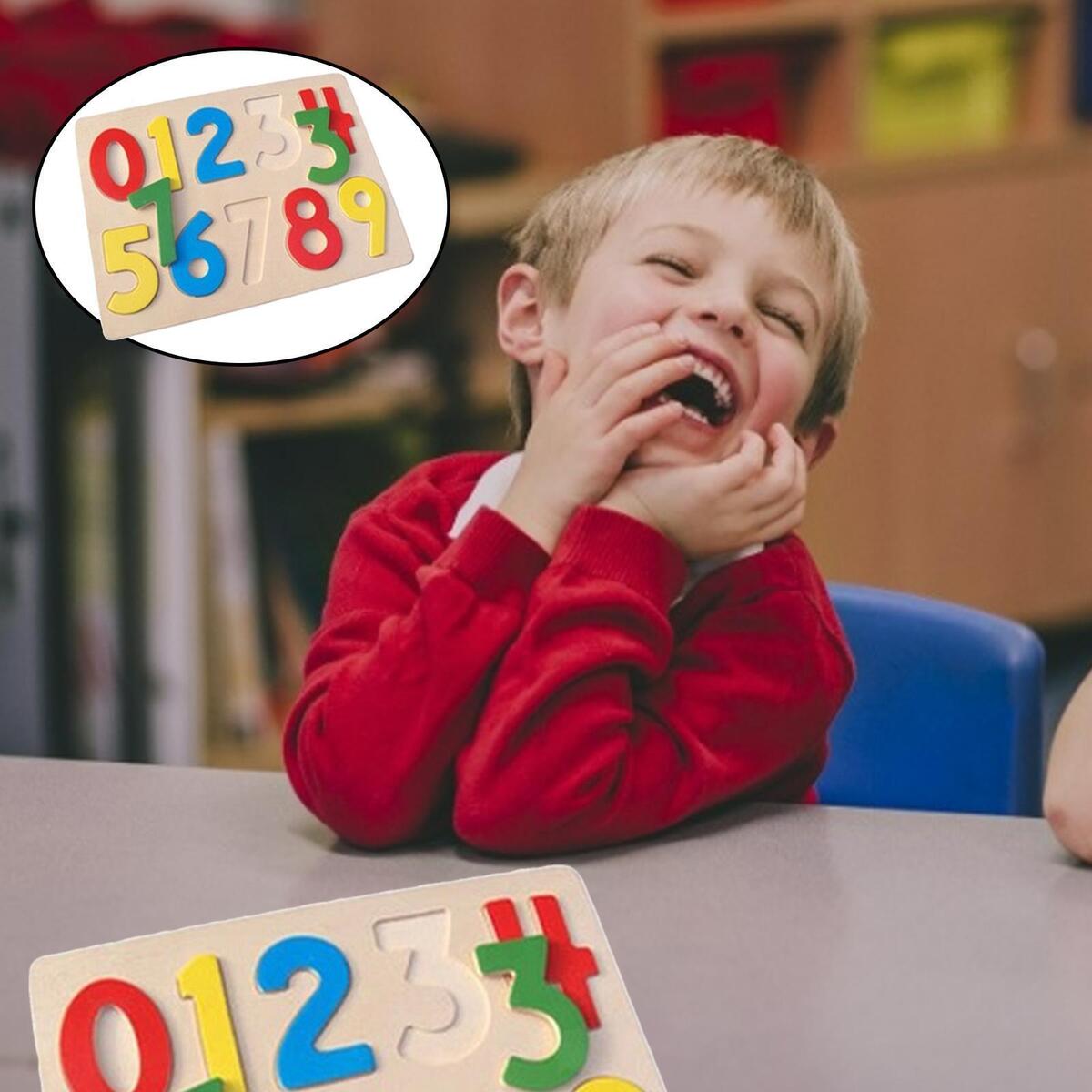 Wooden Number Puzzle for Toddlers 0-9 Puzzles Board for Preschools  and