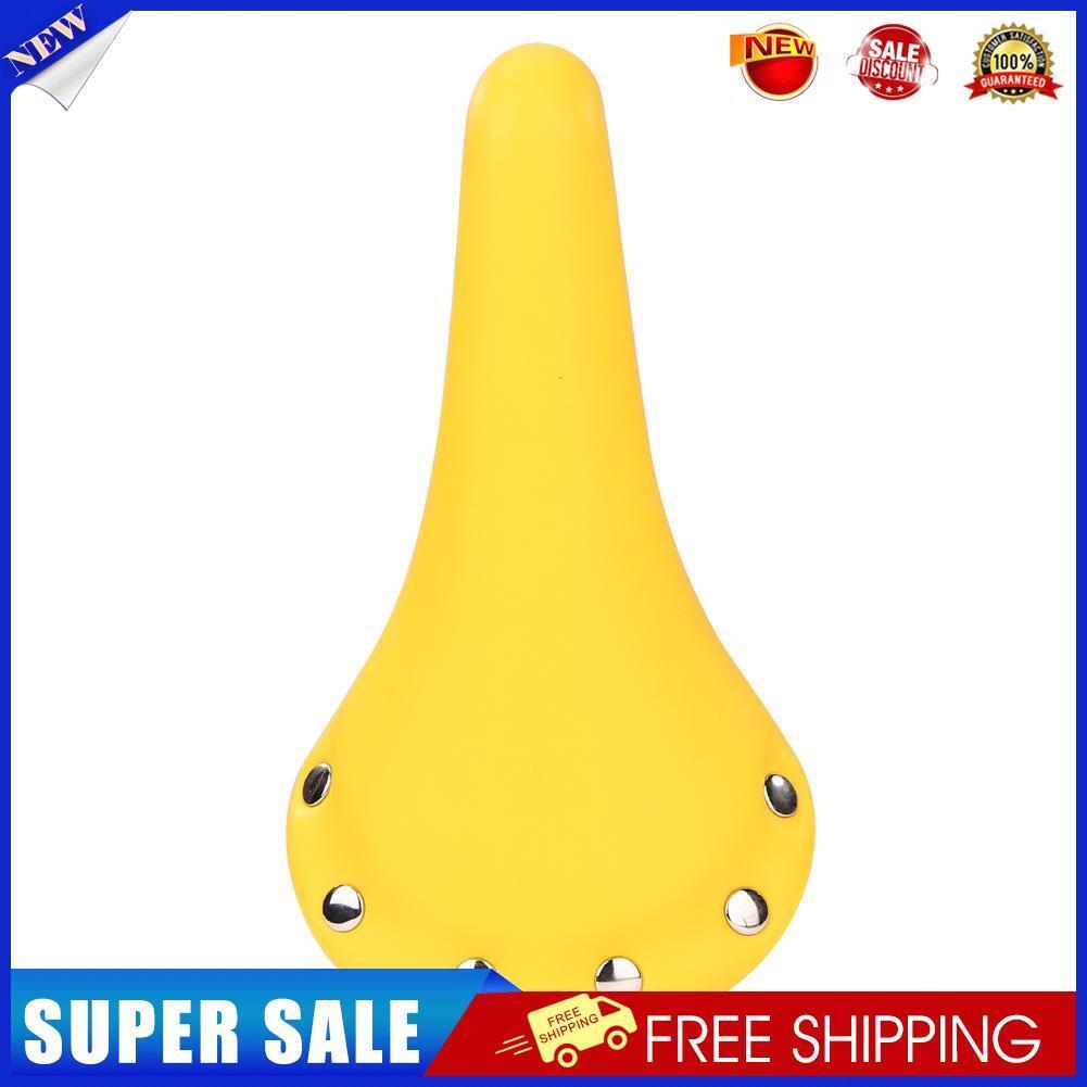 Bicycle Saddle Leather Soft Bike Seat Cover Mat MTB Bike Cushion (Yellow)