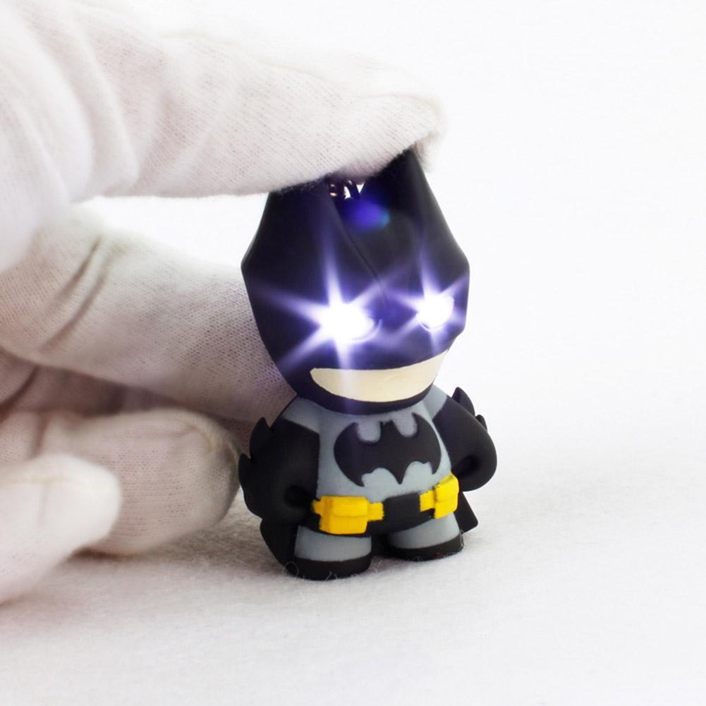 Superhero Batman Design LED Keychain Flashlight Sound Pendant Key Ring Gift