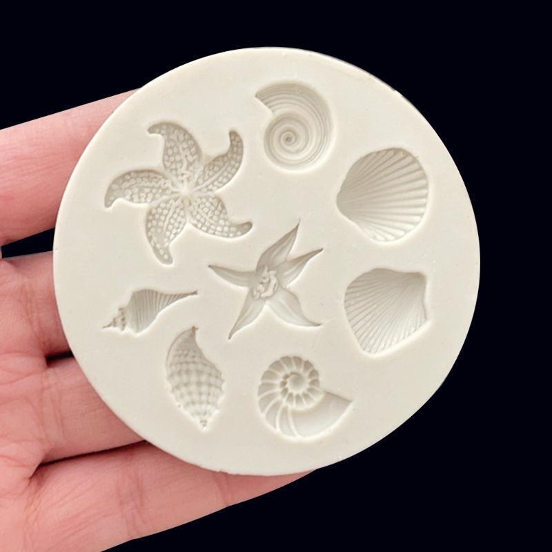 DIY Sea Creatures Conch Shell Fondant Cake Candy Decorating Tools Silicone Mold