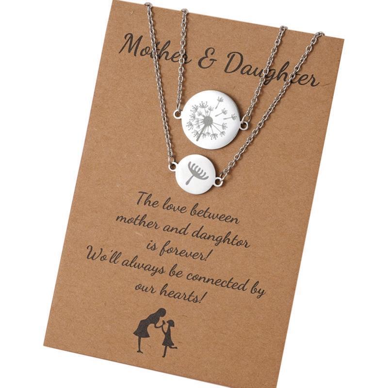 2 Pcs/set Mother Daughter Bracelets Mommy & Me Wishing Dandelion Charm Bracelets