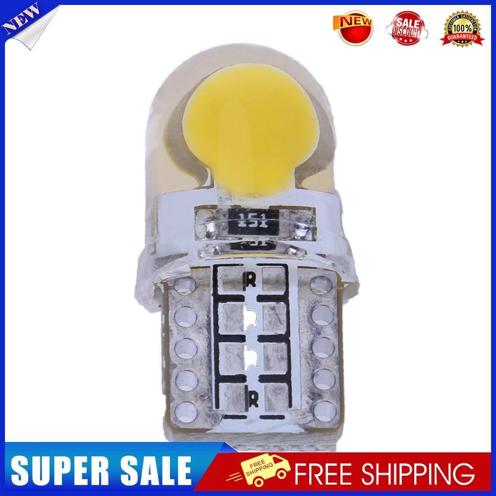 10pcs 12V T10 W5W LED Lamp COB Silicone Shell Car Turn Side Lamps(Yellow)