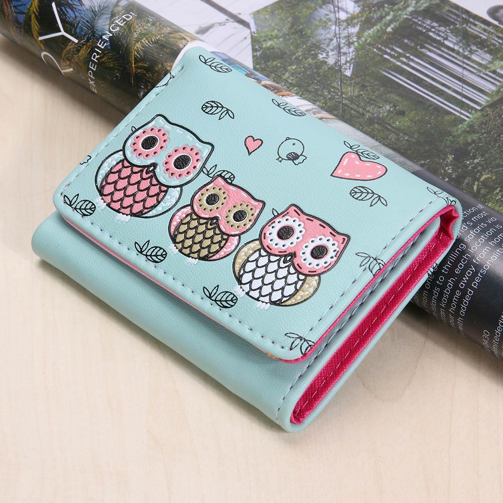 Cute Women PU Leather Mini Wallets Small Purse Coin Clutch(Light Green)