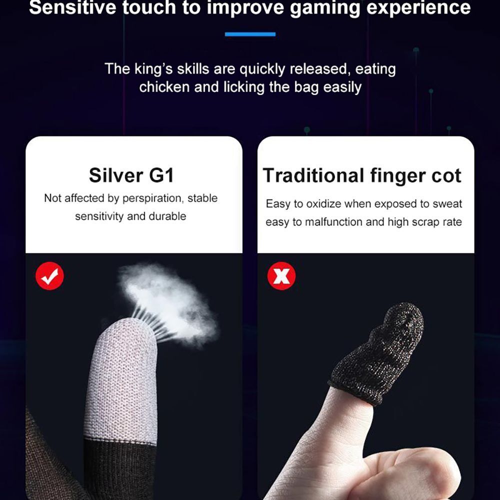 Nylon Mobile Game Finger Sleeve Finger Gloves Fingertip Cover For Gamer