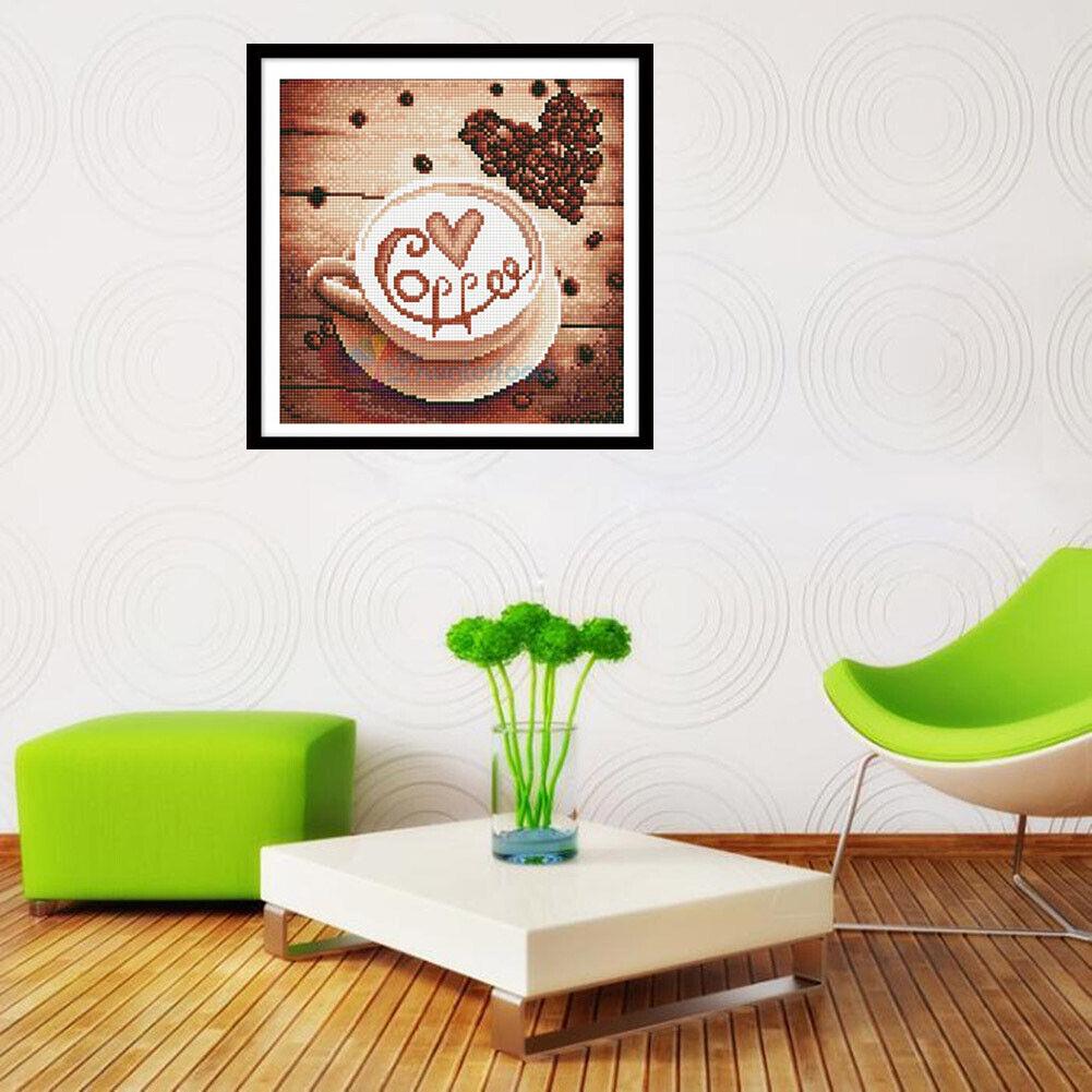Coffee 5D Full Drill Diamond Painting Embroidery DIY Cross Stitch Decor