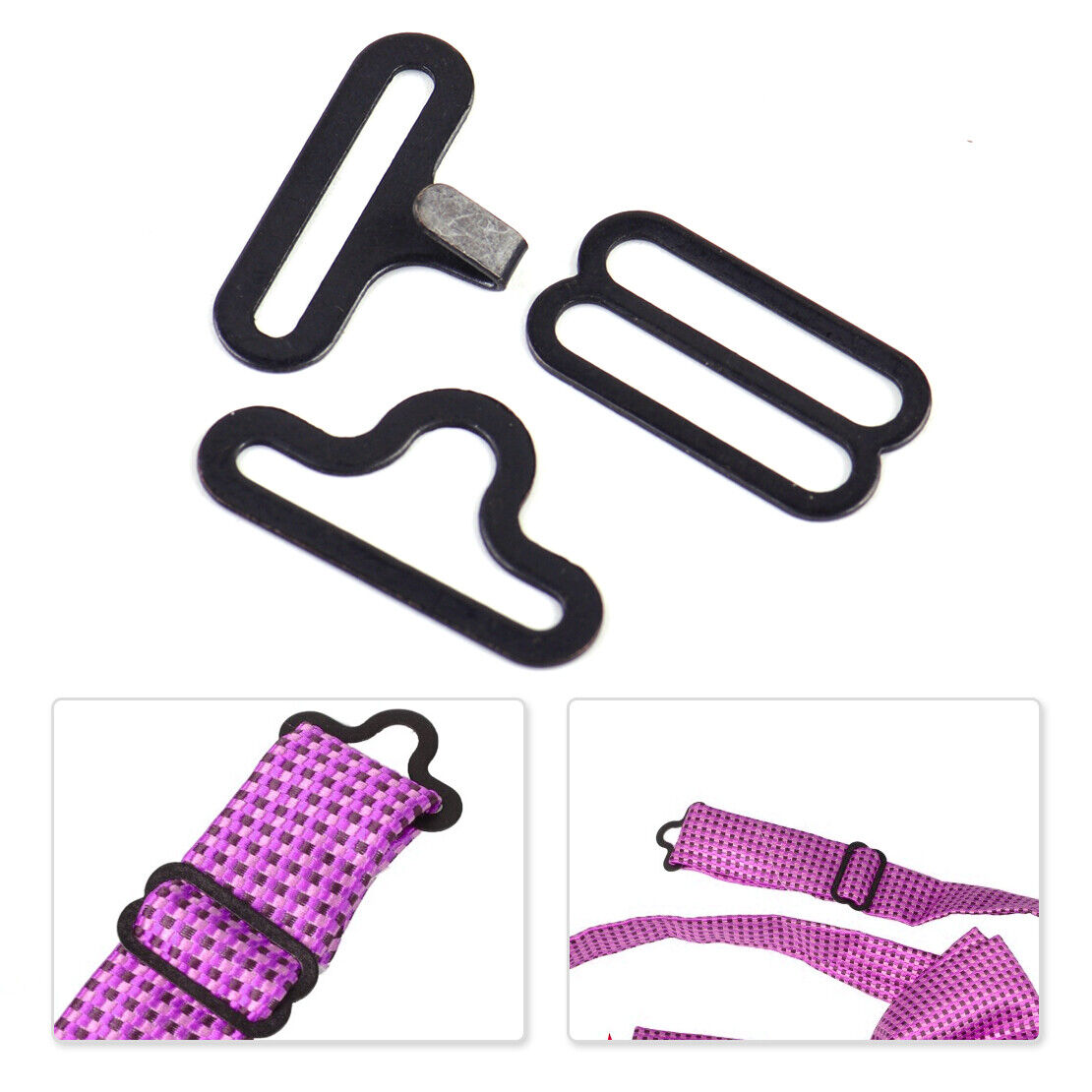 50 Kit Bow Tie Clip Hardware Cravat Clips Hook Fastener fit for Necktie Strap Li
