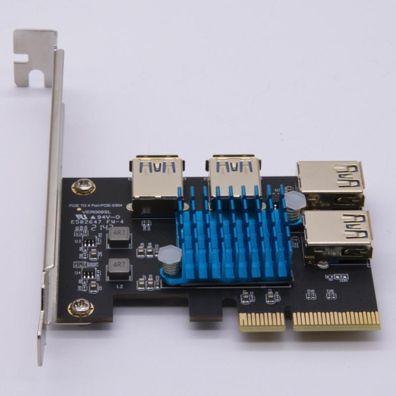 PCI-E 4X to 1X  Adapter Board Extension Card PCI-E 1 to 4 USB 3.0 Adapter Card