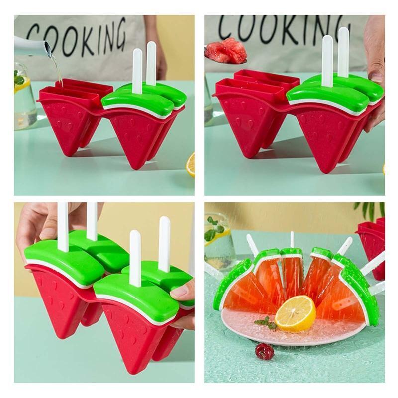 Watermelon Shaped Ice Pop Moulds Homemade Popsicles Tools for DIY Ice Popsicles