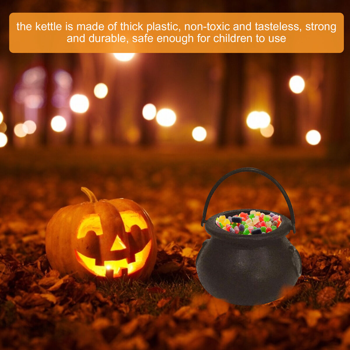 Mini Halloween Candy Bucket Pot Portable Witch Cauldron Jar (Witch Pot)
