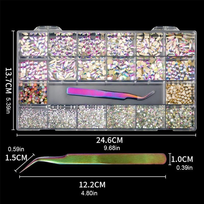 Nail Gems Jewels for Acrylic Nail Art Decoration Multi-Shape Nail Crystals