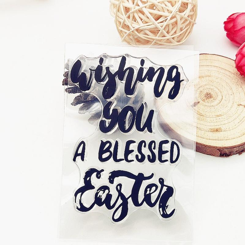 Wishing You a Blessed Easter Silicone Clear Stamp DIY Seal Scrapbook Embossing