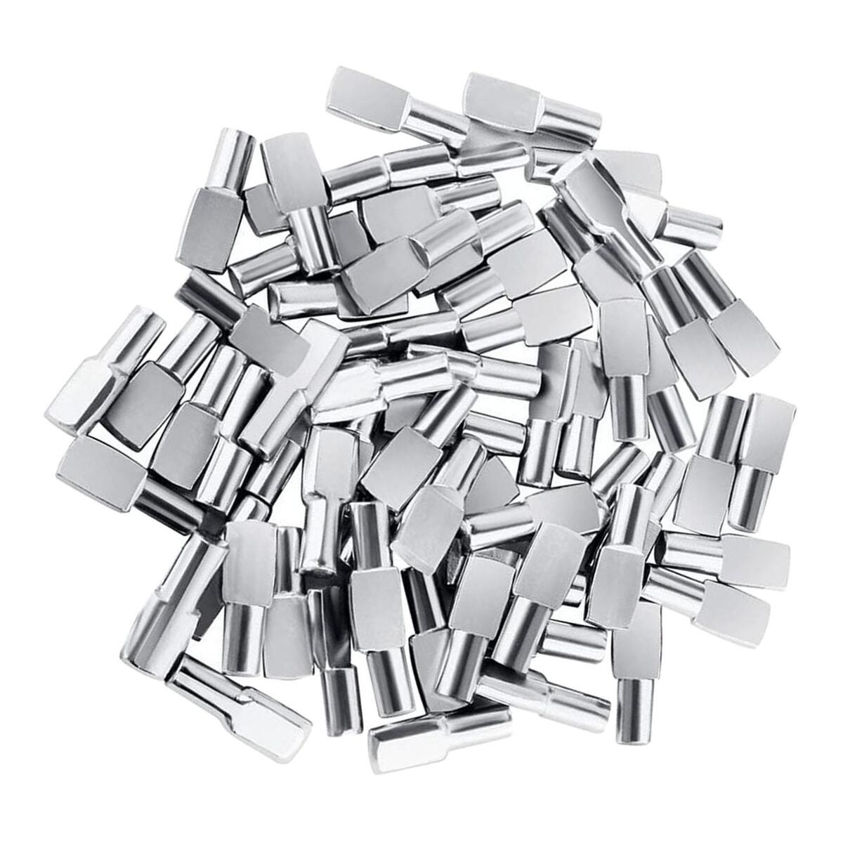 60x Shelf Studs Pegs Stainless Steel Cabinet Fixed Shelf  Bracket Holder