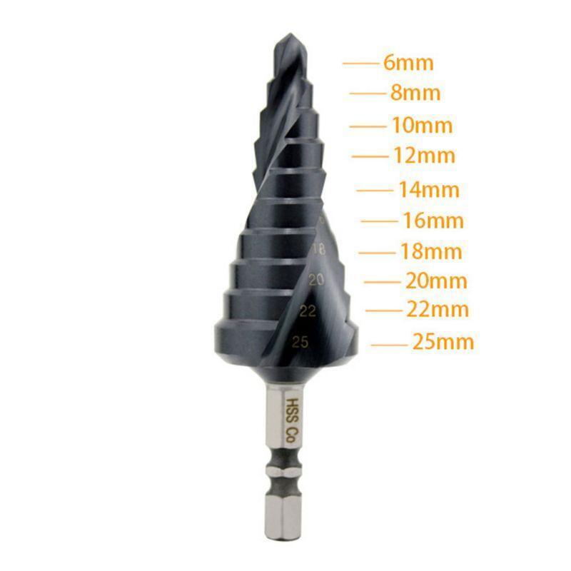 6-25mm HSS Nitrogen Coated M35 Cobalt Step Drill Bit High Speed Steel Spiral